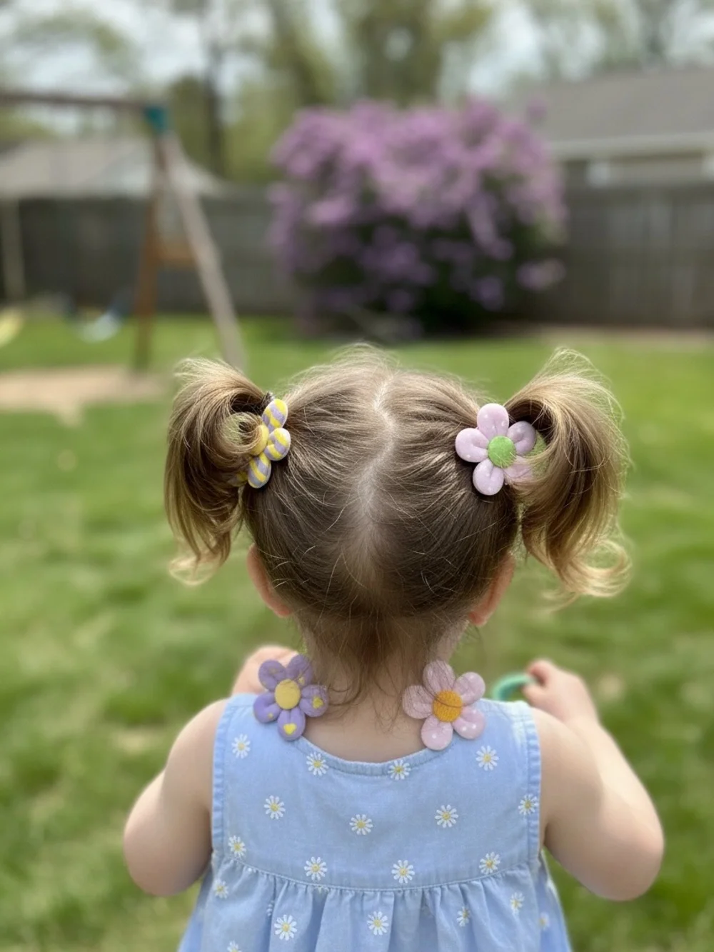 Flower Clip Set - Pastel Purple & Yellow Kids Hair Accessories